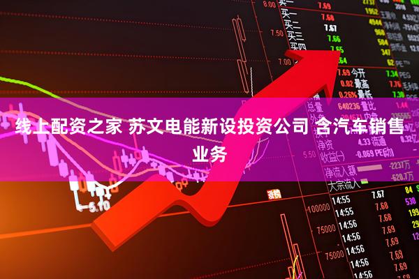 线上配资之家 苏文电能新设投资公司 含汽车销售业务